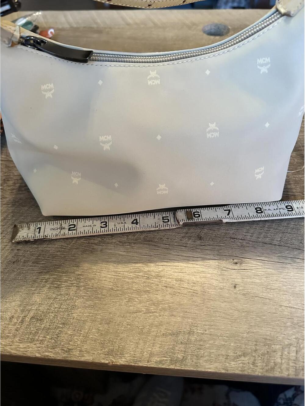 Vintage MCM Cream Shoulder Mini Bag Luxury Logo Purse - Picture 7 of 9